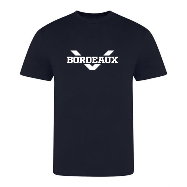 Bordeaux '85 T-shirt in action.