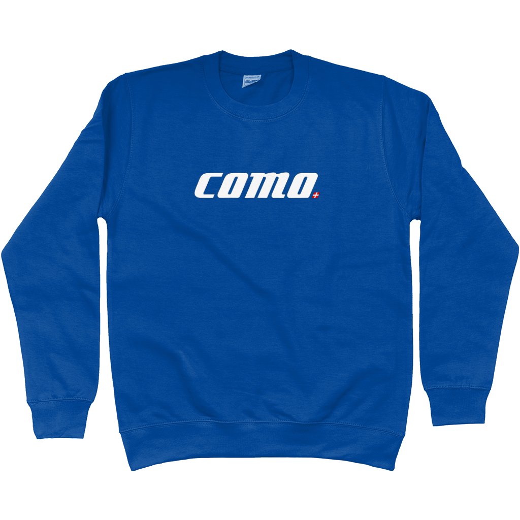 Como '84 Sweatshirt - Royal Blue in action.