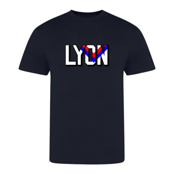Lyon '95 T-shirt - Deep Navy in action.