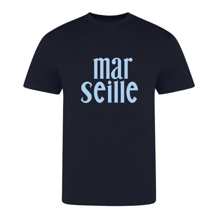 Marseille '78 T-shirt - Deep Navy in action.