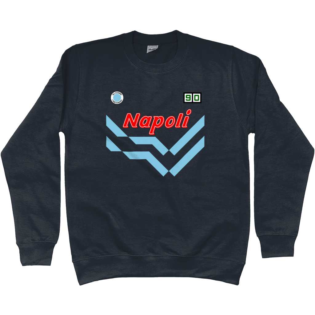 Napoli '90 Away Sweatshirt - New French Navy in action.