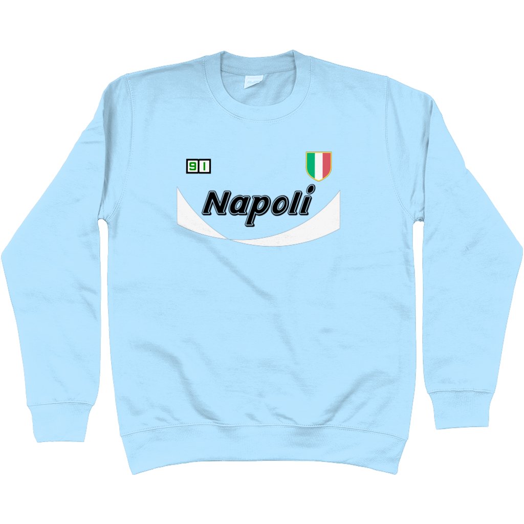 Napoli '91 2nd Sweatshirt - Sky Blue in action.