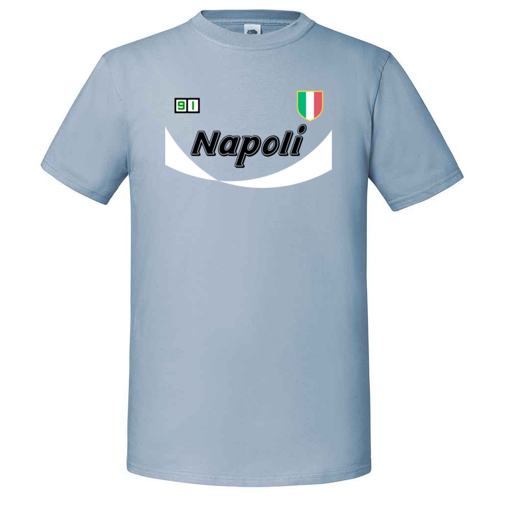 Napoli '91 2nd T-shirt - Sky Blue in action.
