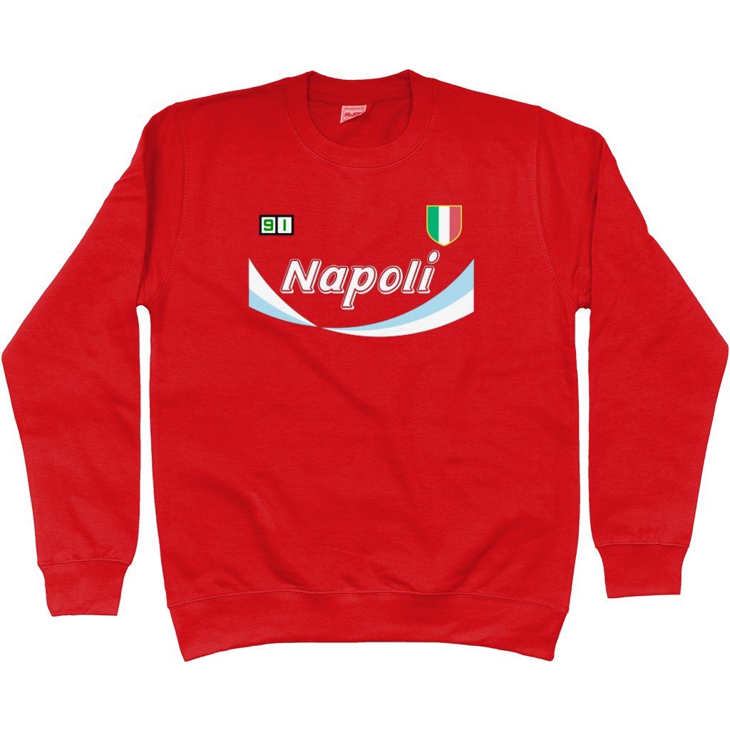 Napoli '91 3rd Sweatshirt - Red in action.