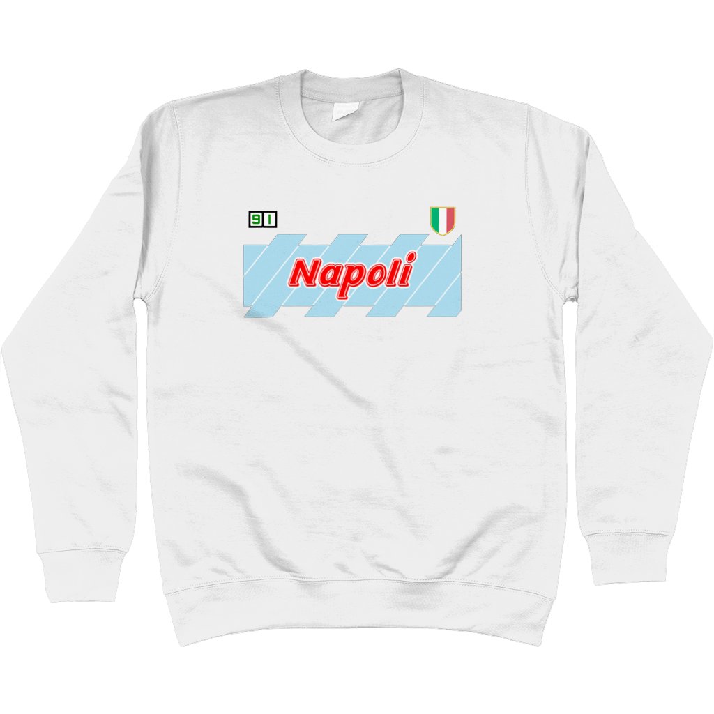 Napoli '91 Away Sweatshirt - White in action.