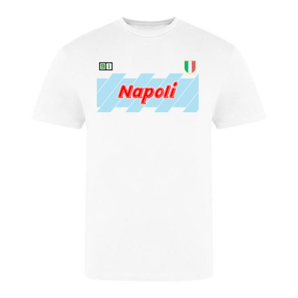 Napoli '91 Away T-shirt - White in action.