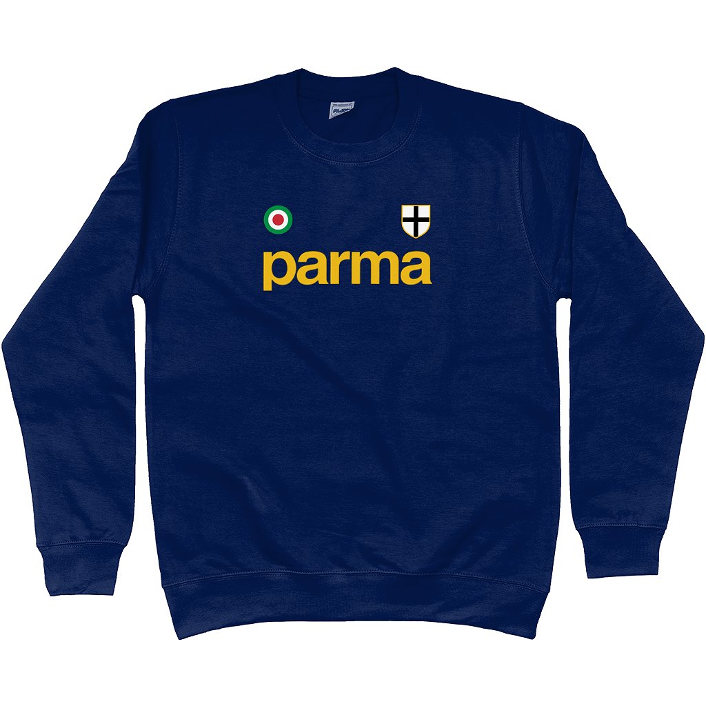 Parma '92 Sweatshirt - Oxford Navy in action.