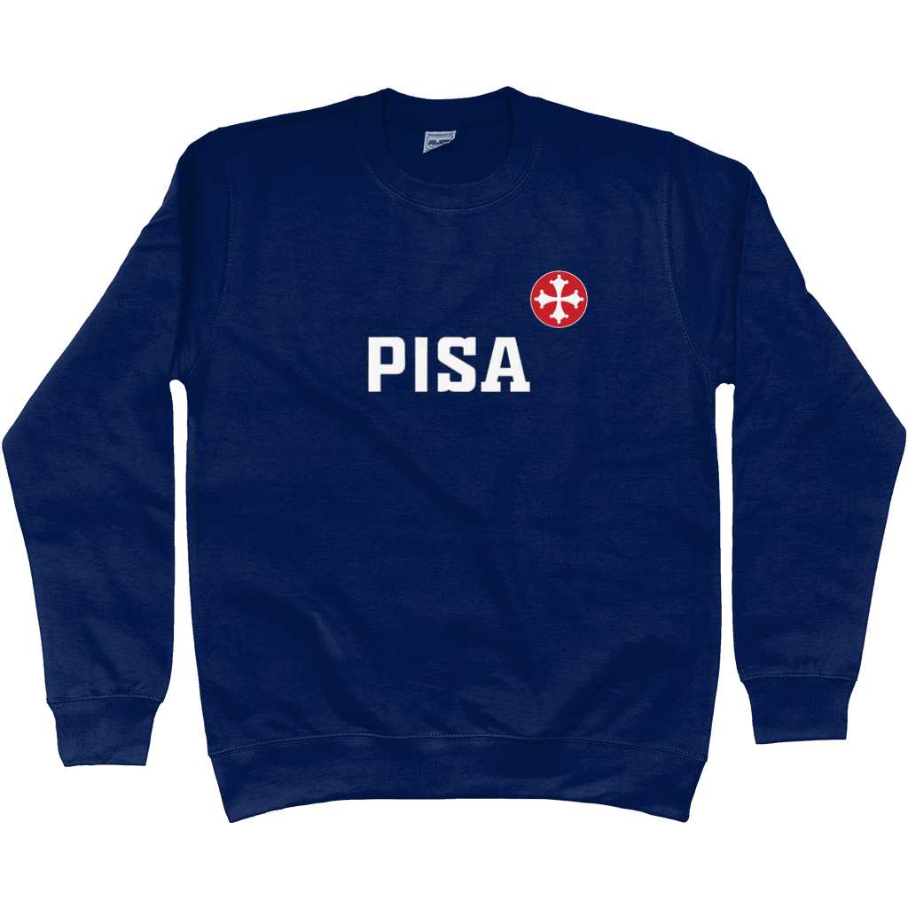 Pisa Emblema Sweatshirt - Oxford Navy in action.