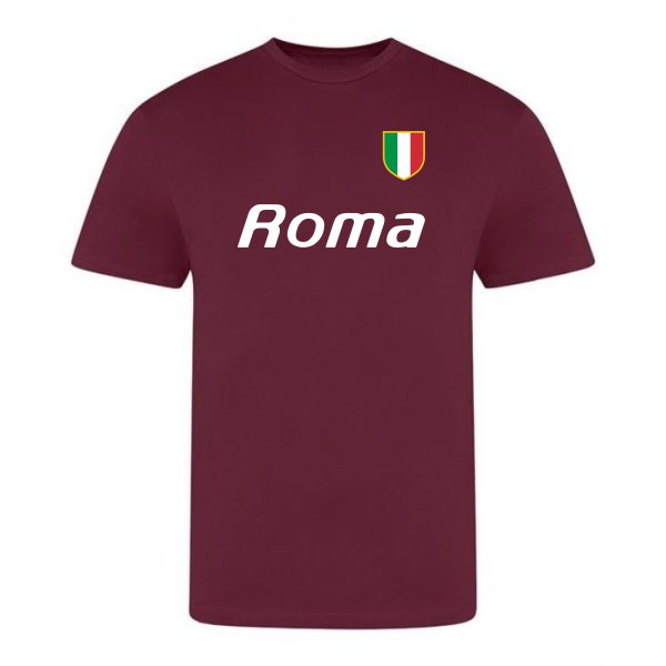 Roma '80s Scudetto T-shirt in action.