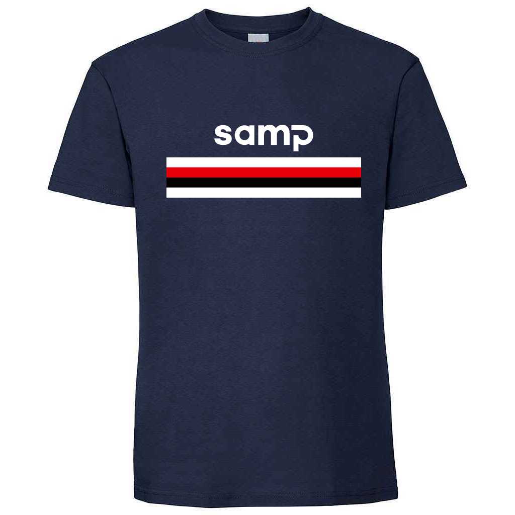 Samp '84 T-shirt - Deep Navy in action.