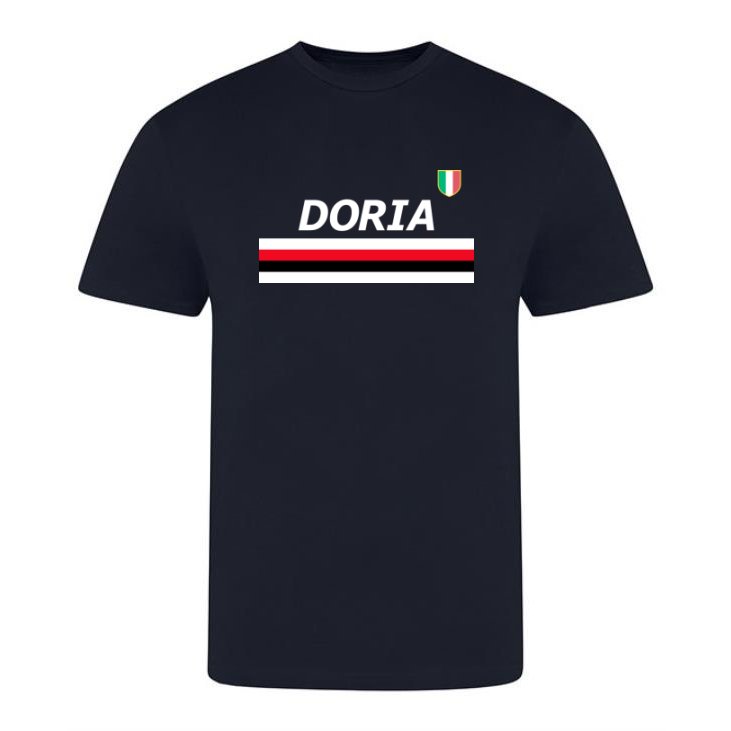 Doria '91 T-shirt - Deep Navy in action.