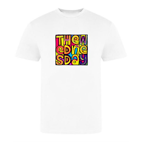 The Happy Wednesday '88 T-shirt - White in action.