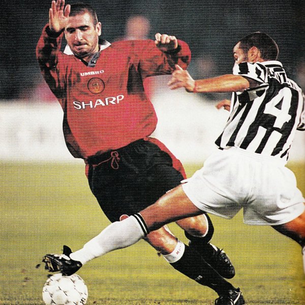 Cantona in action.