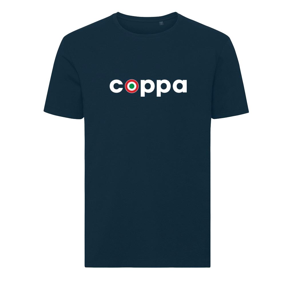 Coppa T-shirt in action.