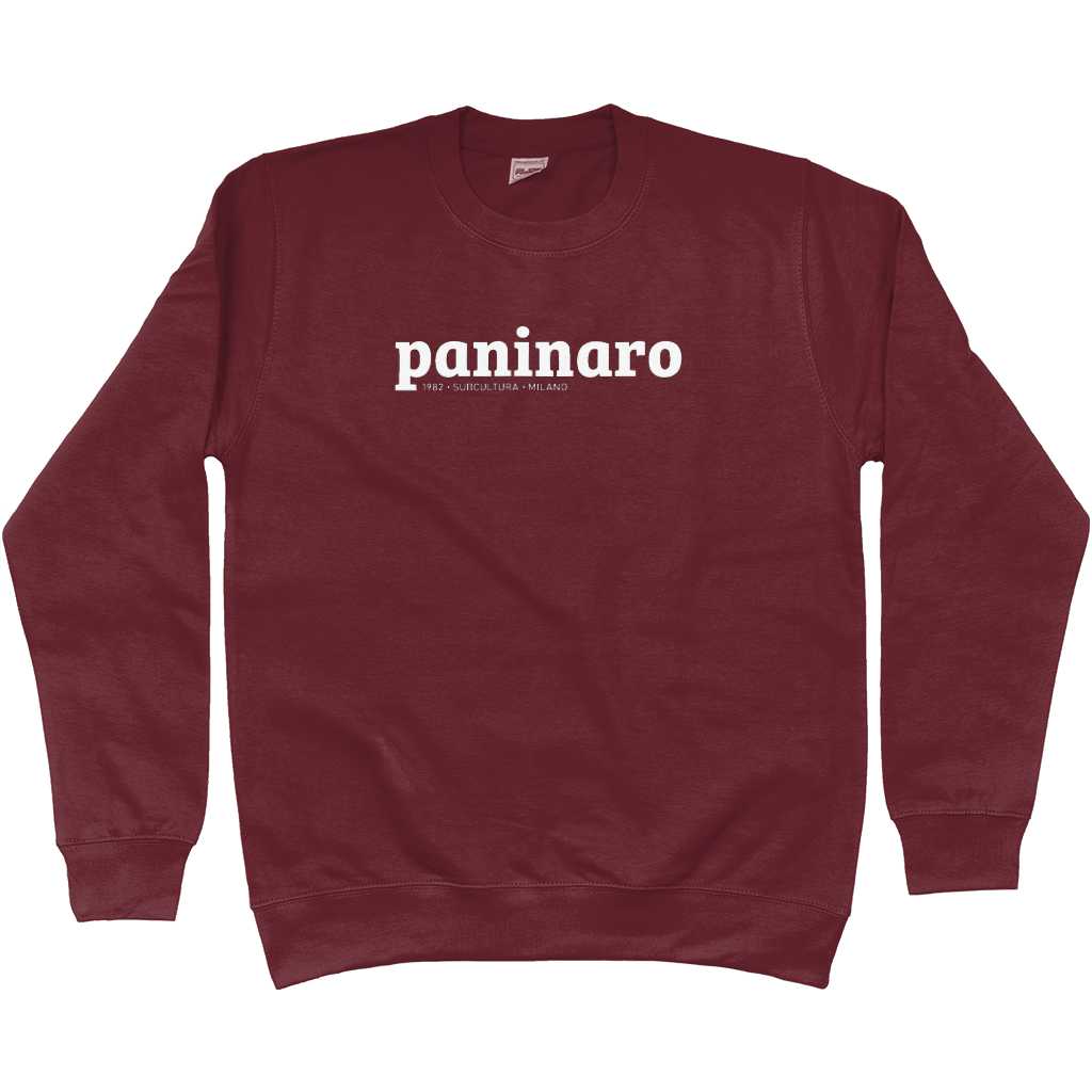 Paninaro Sweatshirt - Burgundy / White in action.