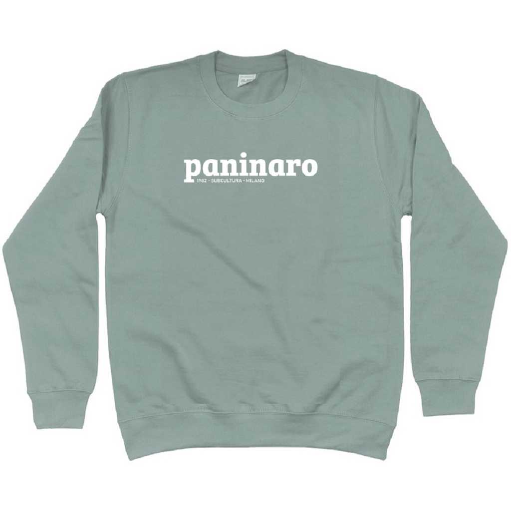 Paninaro Sweatshirt - Dusty Green in action.