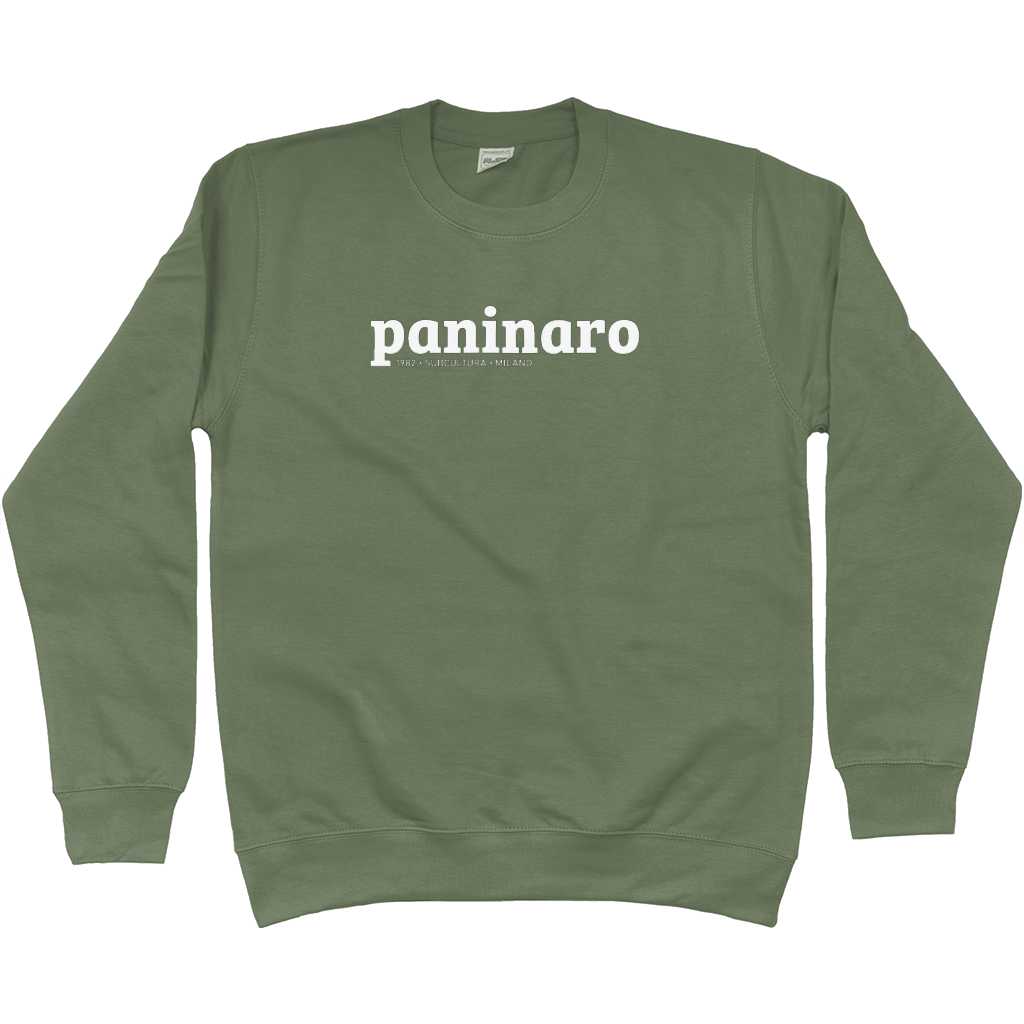 Paninaro Sweatshirt - Earthy Green in action.
