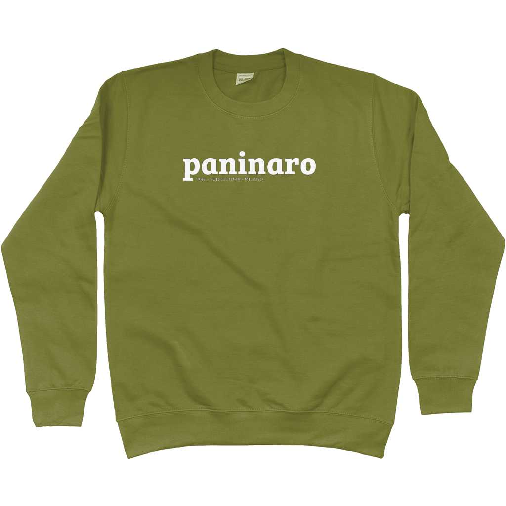 Paninaro Sweatshirt - Khaki in action.