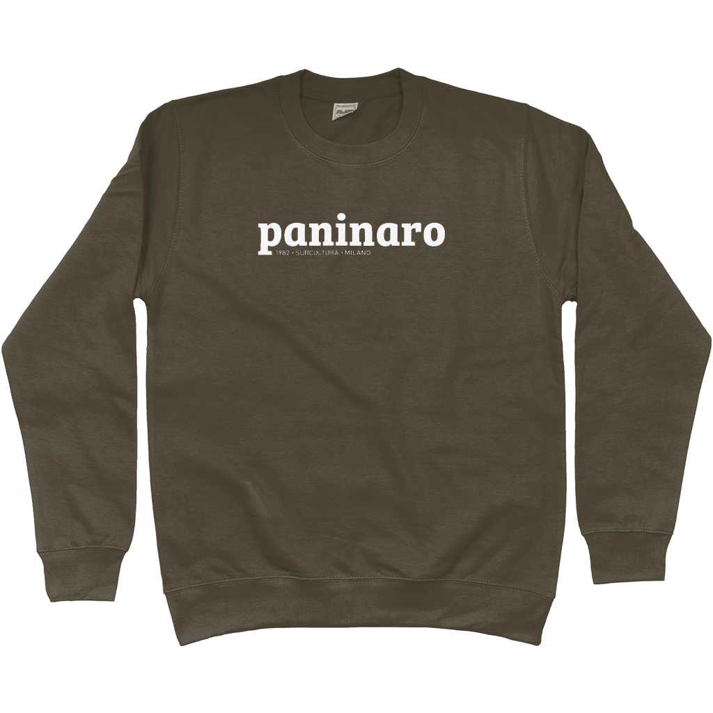 Paninaro Sweatshirt - Olive Green in action.