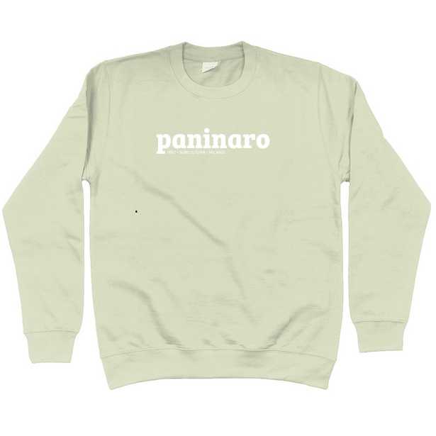 Paninaro Sweatshirt - Pistachio in action.