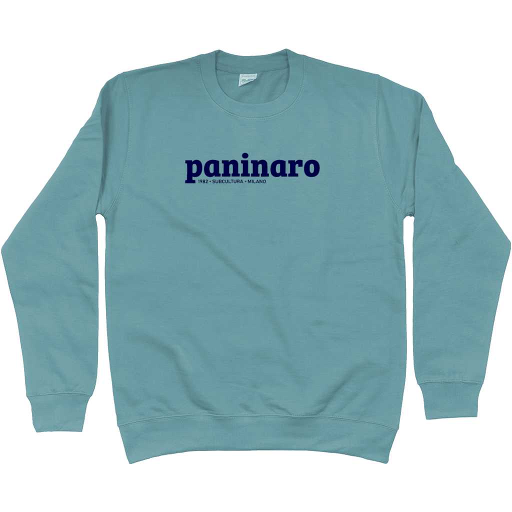 Paninaro Sweatshirt - Sea Foam in action.