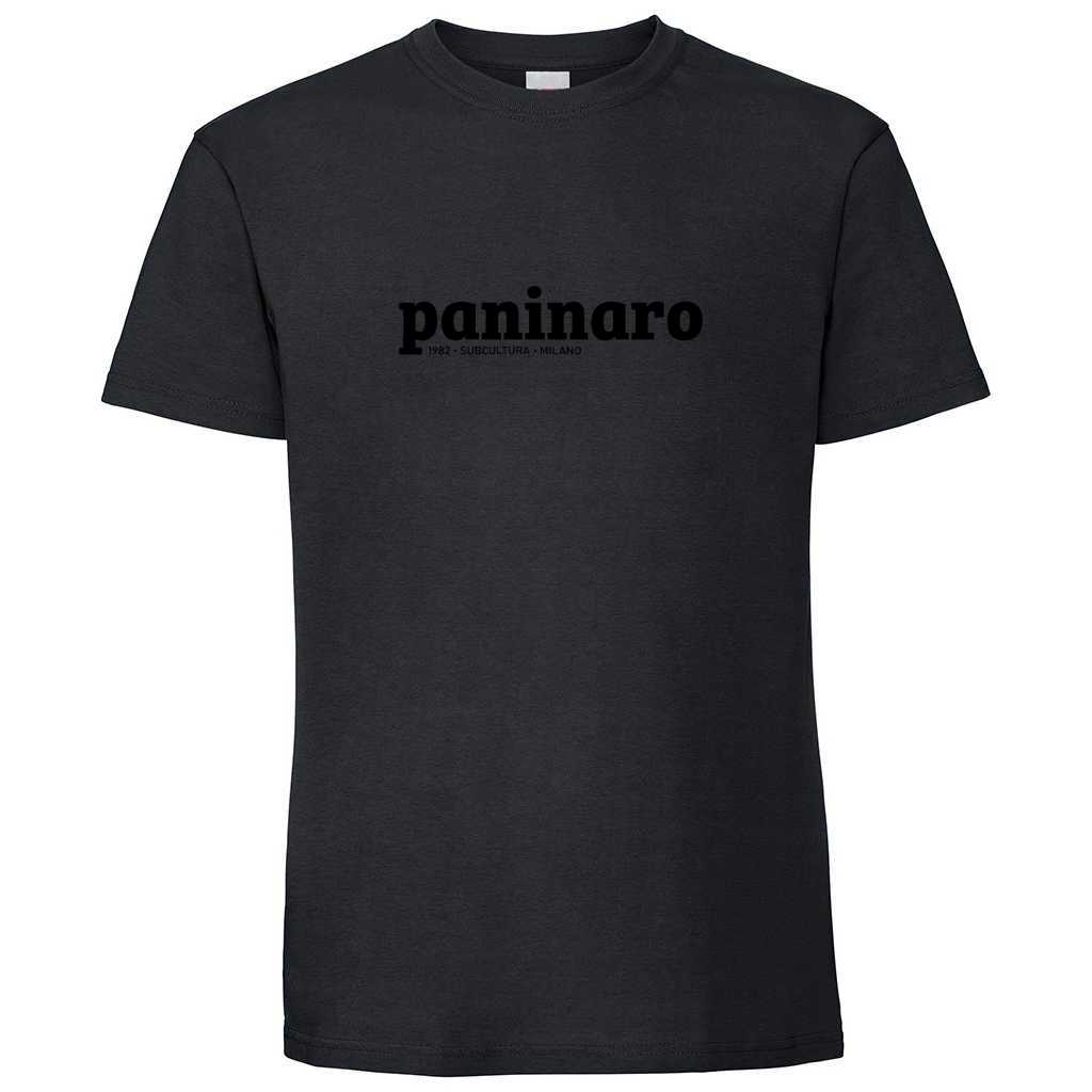 Paninaro T-shirt - Black / Black in action.