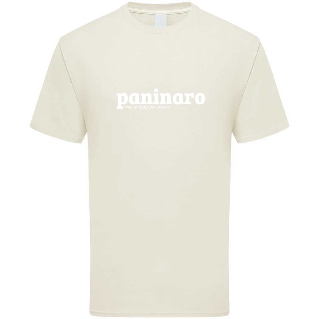 Paninaro T-shirt - Natural / White in action.
