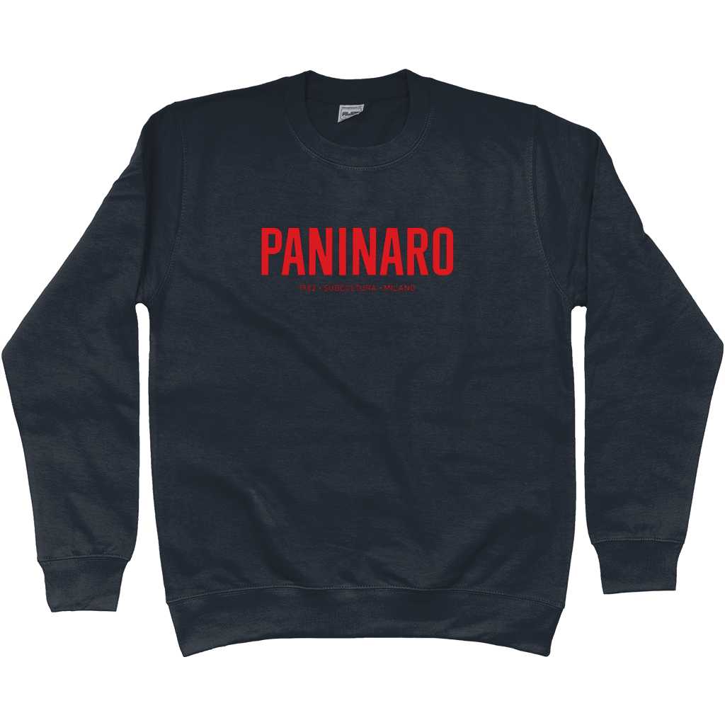 PANINARO '82 Sweatshirt - New French Navy / Red in action.