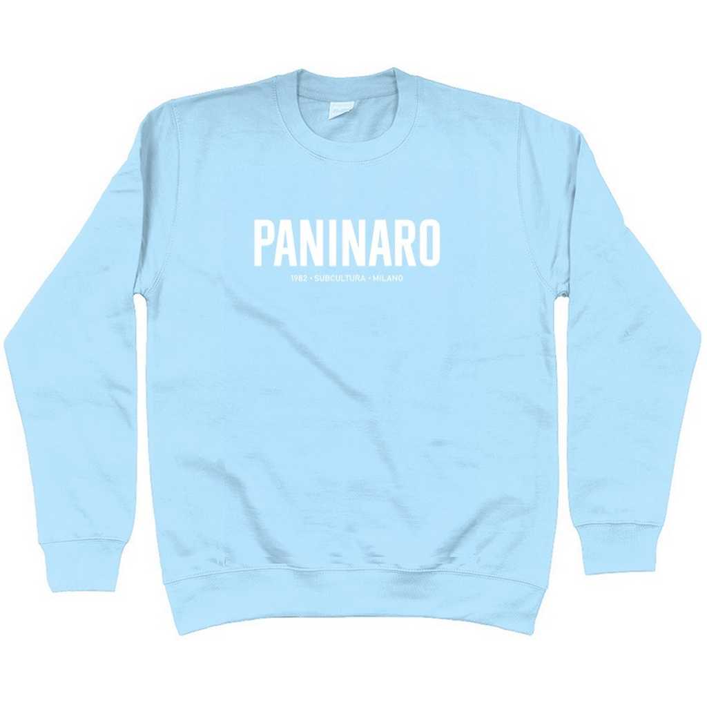 PANINARO '82 Sweatshirt - Sky Blue in action.