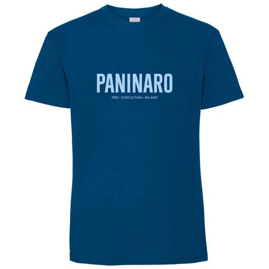 Paninaro '82 T-shirt - Mountain Blue / Sky Blue in action.